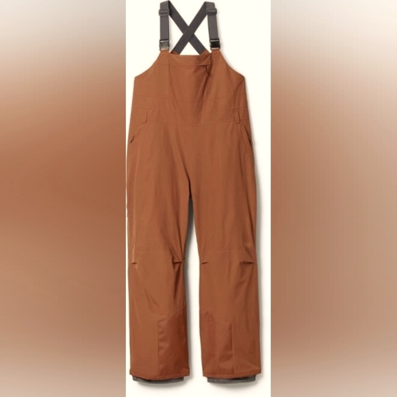Men's Brown Snow Bib Pants - Picture 1 of 6
